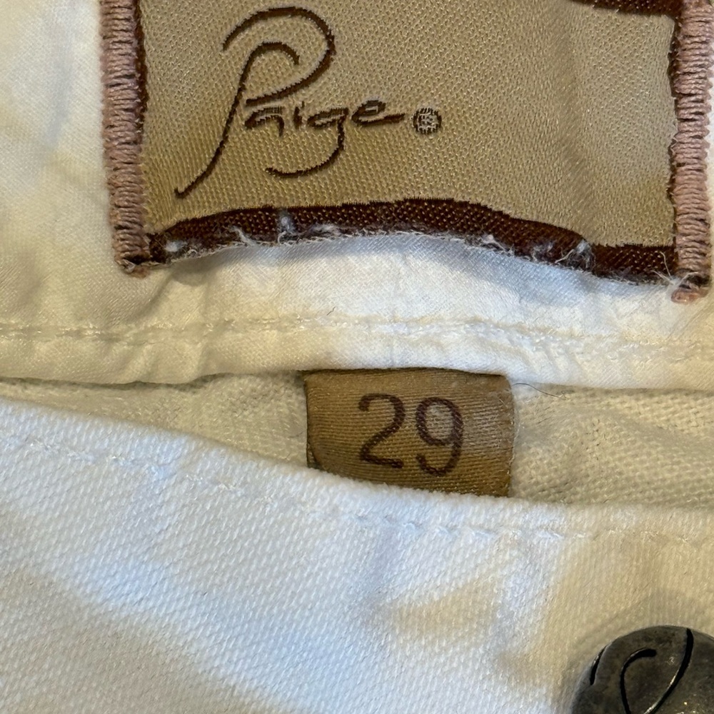 PAIGE Women's Crisp White Peg Skinny Jeans - Picture 5 of 12